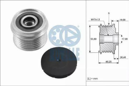 Ruville 57713 - Kasnak, alternator, sərbəst dönərli mufta furqanavto.az