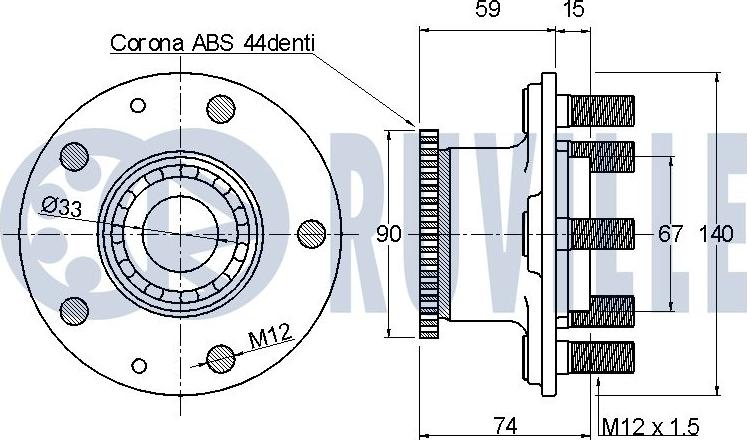 Ruville 220835 - Təkər qovşağı, podşipnik dəsti furqanavto.az