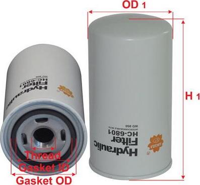 SAKURA Automotive HC-6801 - Filtr, istismar hidravlikası furqanavto.az