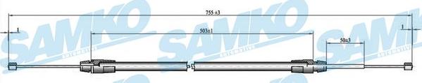 Samko C0013B - Kabel, dayanacaq əyləci furqanavto.az