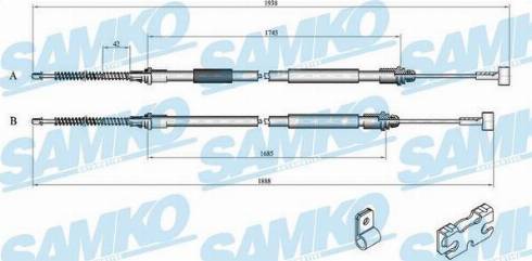 Samko C0242B - Kabel, dayanacaq əyləci furqanavto.az