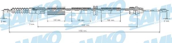 Samko C0262B - Kabel, dayanacaq əyləci furqanavto.az