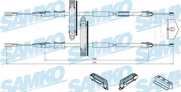 Samko C0224B - Kabel, dayanacaq əyləci furqanavto.az