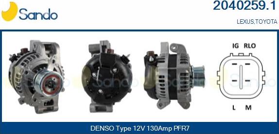 Sando 2040259.1 - Alternator furqanavto.az