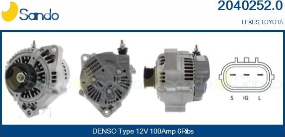 Sando 2040252.0 - Alternator furqanavto.az