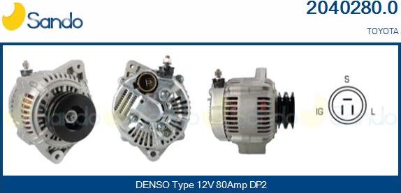 Sando 2040280.0 - Alternator furqanavto.az