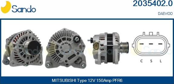 Sando 2035402.0 - Alternator furqanavto.az