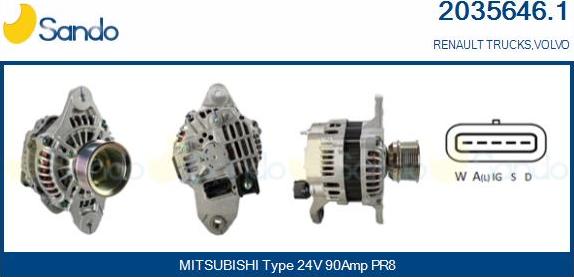 Sando 2035646.1 - Alternator furqanavto.az