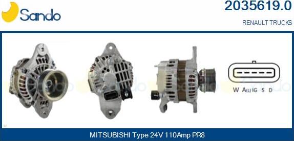 Sando 2035619.0 - Alternator furqanavto.az