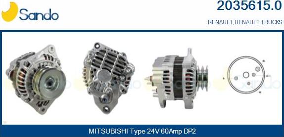 Sando 2035615.0 - Alternator furqanavto.az