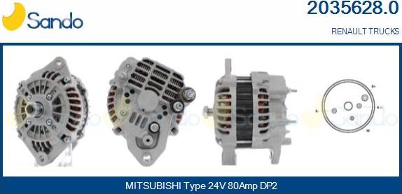 Sando 2035628.0 - Alternator furqanavto.az