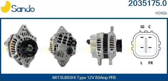 Sando 2035175.0 - Alternator furqanavto.az