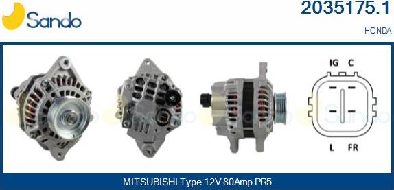 Sando 2035175.1 - Alternator furqanavto.az