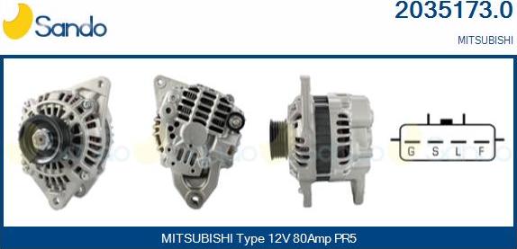 Sando 2035173.0 - Alternator furqanavto.az