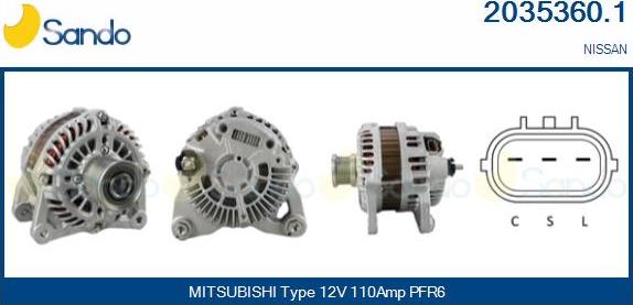 Sando 2035360.1 - Alternator furqanavto.az