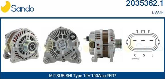 Sando 2035362.1 - Alternator furqanavto.az