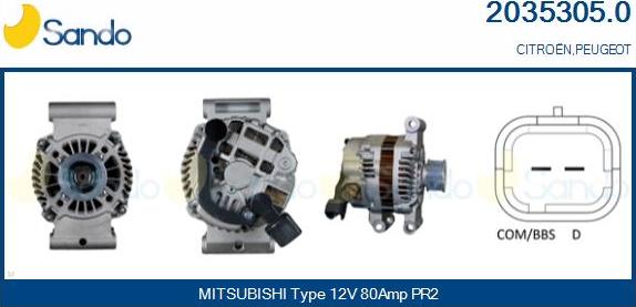 Sando 2035305.0 - Alternator furqanavto.az