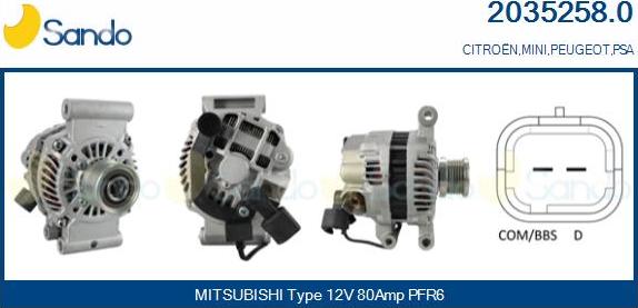 Sando 2035258.0 - Alternator furqanavto.az