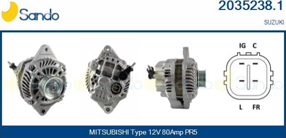 Sando 2035238.1 - Alternator furqanavto.az