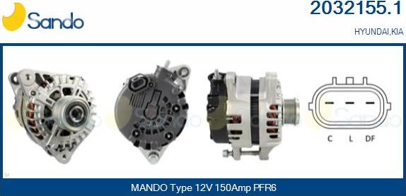 Sando 2032155.1 - Alternator furqanavto.az