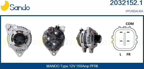 Sando 2032152.1 - Alternator furqanavto.az