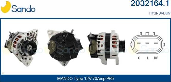 Sando 2032164.1 - Alternator furqanavto.az