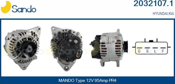 Sando 2032107.1 - Alternator furqanavto.az