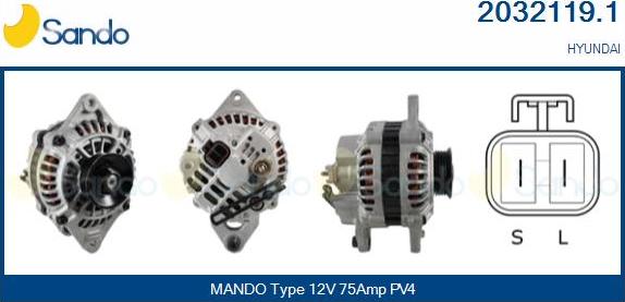 Sando 2032119.1 - Alternator furqanavto.az