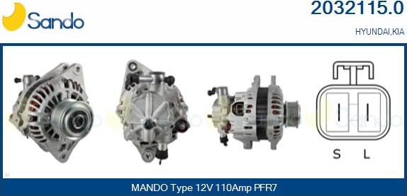 Sando 2032115.0 - Alternator furqanavto.az