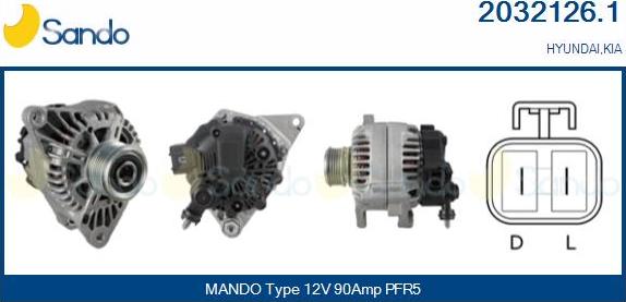 Sando 2032126.1 - Alternator furqanavto.az