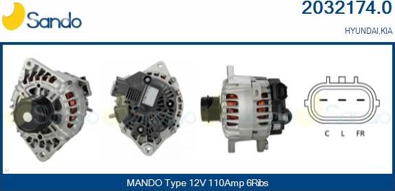 Sando 2032174.0 - Alternator furqanavto.az