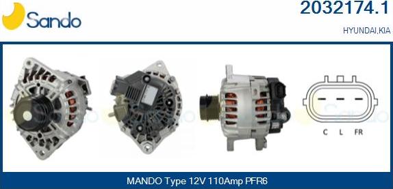 Sando 2032174.1 - Alternator furqanavto.az