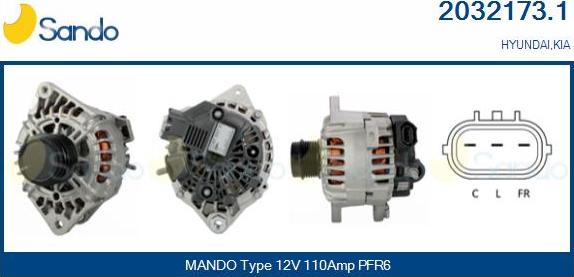 Sando 2032173.1 - Alternator furqanavto.az