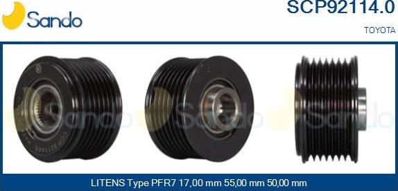 Sando SCP92114.0 - Kasnak, alternator, sərbəst dönərli mufta furqanavto.az