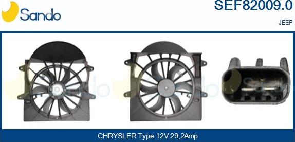 Sando SEF82009.0 - Elektrik mühərriki, radiator ventilyatoru furqanavto.az
