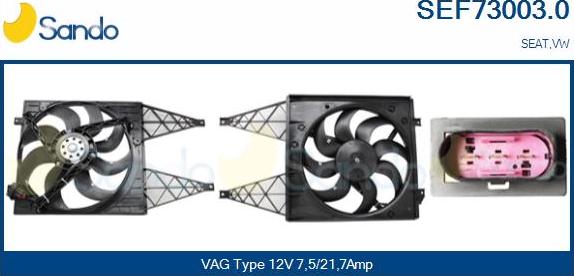 Sando SEF73003.0 - Elektrik mühərriki, radiator ventilyatoru furqanavto.az