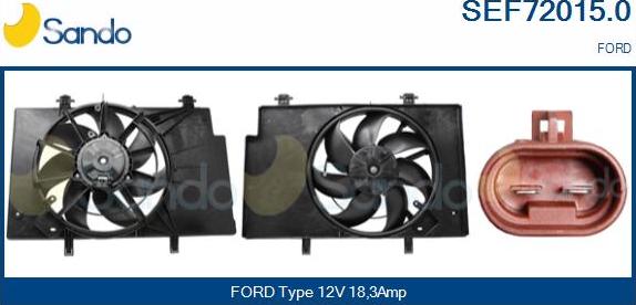 Sando SEF72015.0 - Elektrik mühərriki, radiator ventilyatoru furqanavto.az