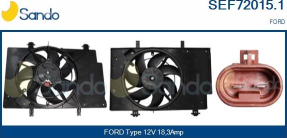 Sando SEF72015.1 - Elektrik mühərriki, radiator ventilyatoru furqanavto.az
