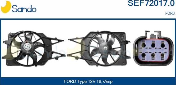 Sando SEF72017.0 - Elektrik mühərriki, radiator ventilyatoru furqanavto.az