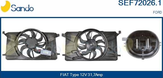 Sando SEF72026.1 - Elektrik mühərriki, radiator ventilyatoru furqanavto.az