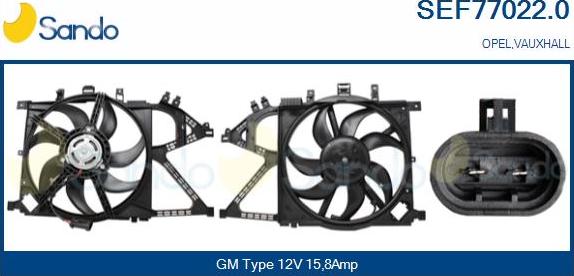 Sando SEF77022.0 - Elektrik mühərriki, radiator ventilyatoru furqanavto.az