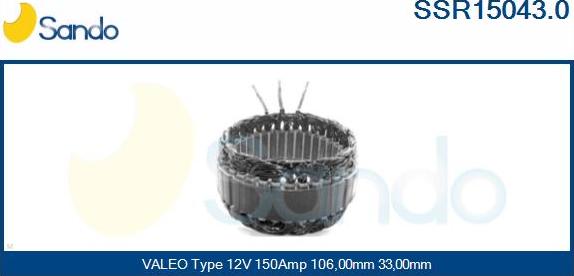 Sando SSR15043.0 - Stator, alternator furqanavto.az