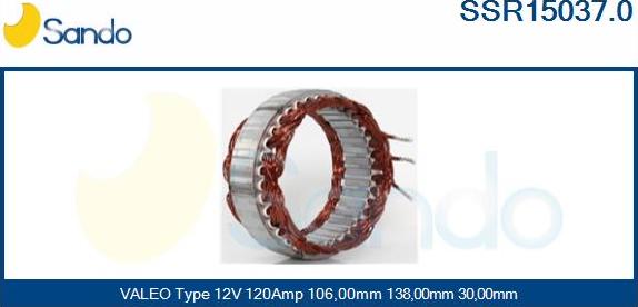 Sando SSR15037.0 - Stator, alternator furqanavto.az