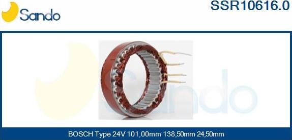 Sando SSR10616.0 - Stator, alternator furqanavto.az