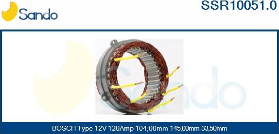 Sando SSR10051.0 - Stator, alternator furqanavto.az