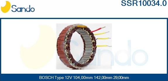 Sando SSR10034.0 - Stator, alternator furqanavto.az