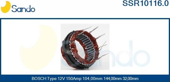 Sando SSR10116.0 - Stator, alternator furqanavto.az