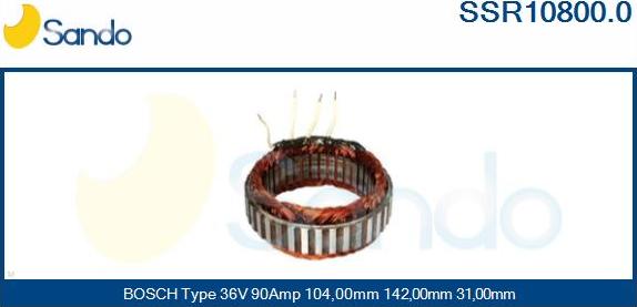 Sando SSR10800.0 - Stator, alternator furqanavto.az