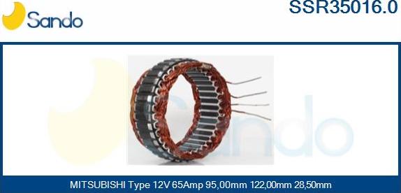 Sando SSR35016.0 - Stator, alternator furqanavto.az