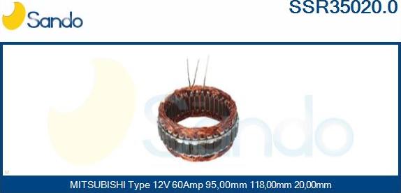 Sando SSR35020.0 - Stator, alternator furqanavto.az